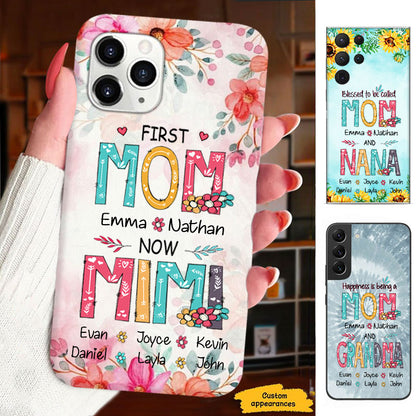 First MOM now GRANDMA Mommy Nana Mimi Gigi Auntie Personalized phone case SC7151210