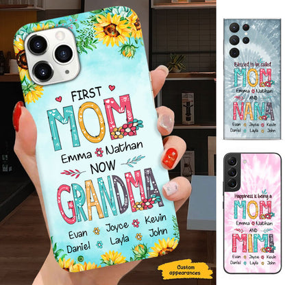 First MOM now GRANDMA Mommy Nana Mimi Gigi Auntie Personalized phone case SC7151211