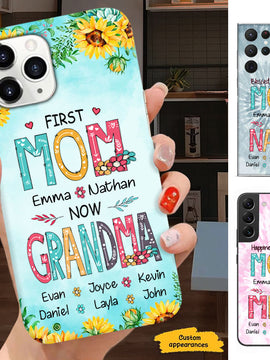 First MOM now GRANDMA Mommy Nana Mimi Gigi Auntie Personalized phone case SC7151211