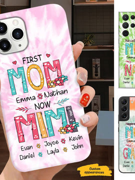 First MOM now GRANDMA Mommy Nana Mimi Gigi Auntie Personalized phone case SC715121