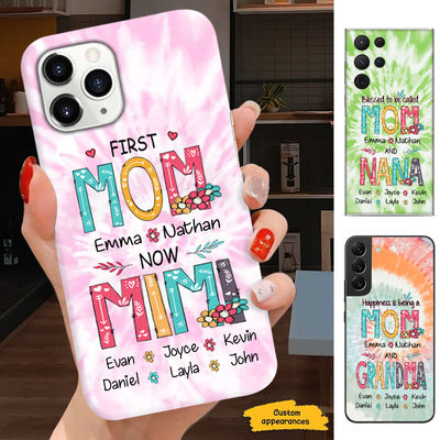 First MOM now GRANDMA Mommy Nana Mimi Gigi Auntie Personalized phone case SC715121