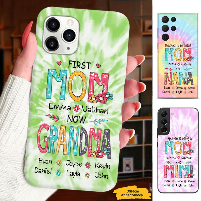 First MOM now GRANDMA Mommy Nana Mimi Gigi Auntie Personalized phone case SC715122