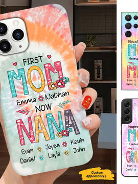 First MOM now GRANDMA Mommy Nana Mimi Gigi Auntie Personalized phone case SC715123