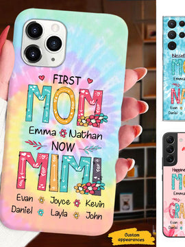 First MOM now GRANDMA Mommy Nana Mimi Gigi Auntie Personalized phone case SC715124