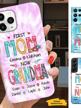 First MOM now GRANDMA Mommy Nana Mimi Gigi Auntie Personalized phone case SC715125