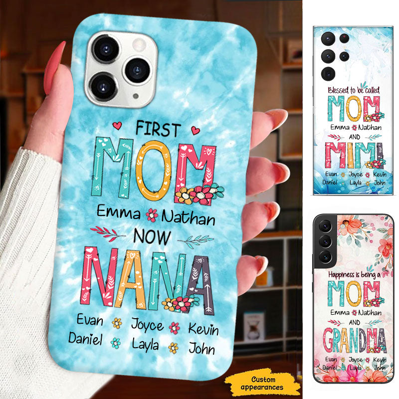 First MOM now GRANDMA Mommy Nana Mimi Gigi Auntie Personalized phone case SC715126