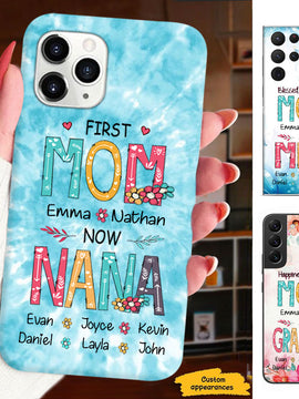 First MOM now GRANDMA Mommy Nana Mimi Gigi Auntie Personalized phone case SC715126