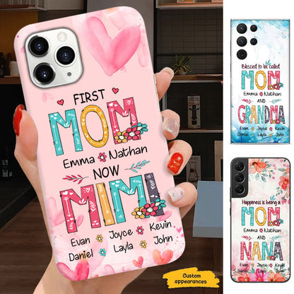 First MOM now GRANDMA Mommy Nana Mimi Gigi Auntie Personalized phone case SC715127