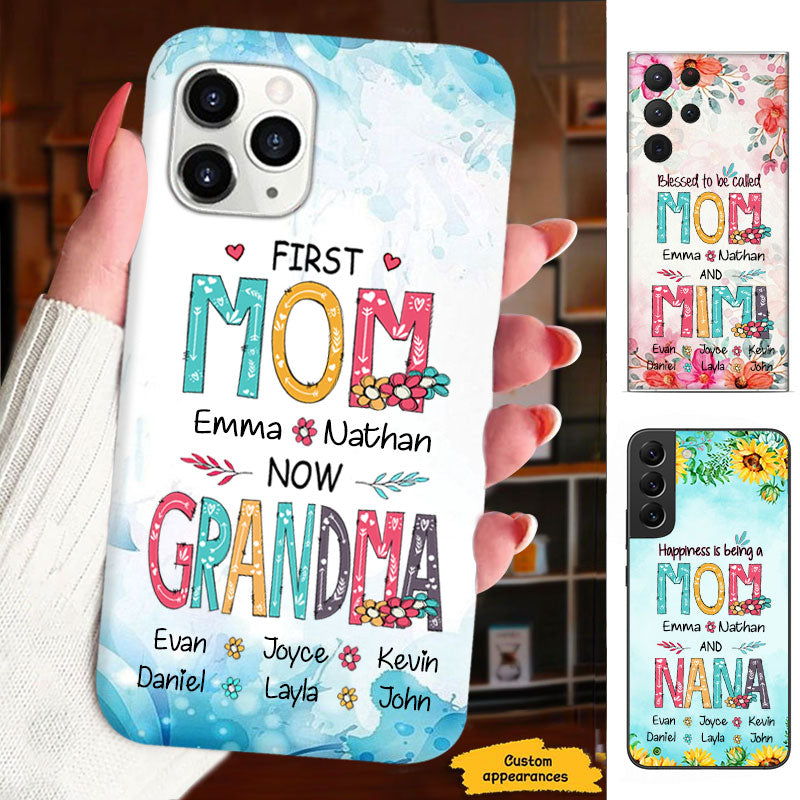 First MOM now GRANDMA Mommy Nana Mimi Gigi Auntie Personalized phone case SC715128