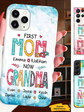 First MOM now GRANDMA Mommy Nana Mimi Gigi Auntie Personalized phone case SC715128