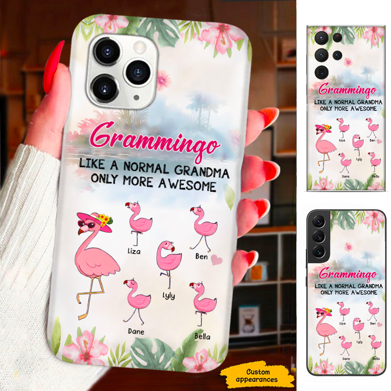 Flamingo Mom Grandma Nana Mimi Gigi Auntie Personalized phone case SC2212426