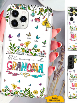 Flower Blessed Mom Grandma Nana Mimi Gigi Auntie Personalized phone case SC2412419