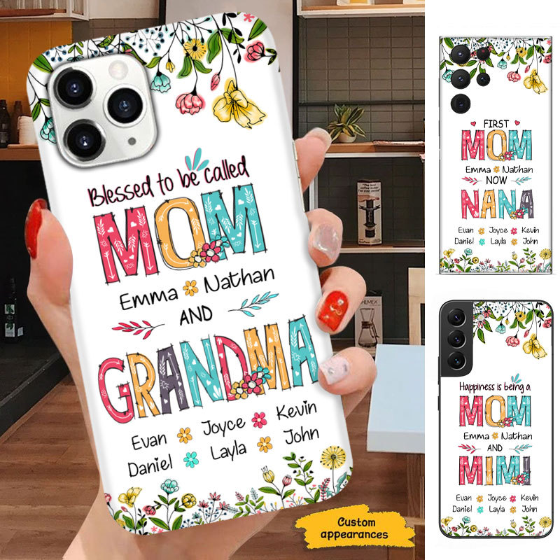 Flower Blessed to be called Mom and Grandma Nana Mimi Gigi Auntie Personalized phone case SC2412417