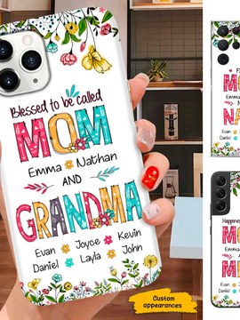 Flower Blessed to be called Mom and Grandma Nana Mimi Gigi Auntie Personalized phone case SC2412417