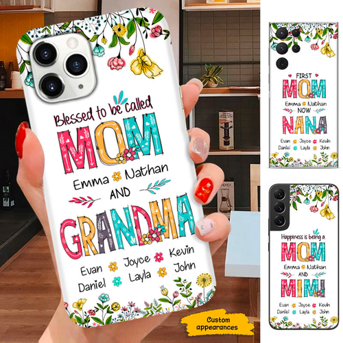Flower Blessed to be called Mom and Grandma Nana Mimi Gigi Auntie Personalized phone case SC2412417