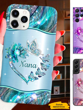 Flower Butterfly Grandma Mimi Nana Mommy Auntie Personalized Phone Case SC412410