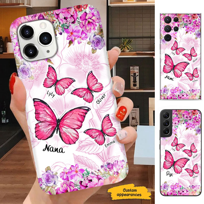 Flower Butterfly Mom Grandma Nana Mimi Gigi Auntie Personalized phone case SC2412422