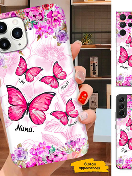 Flower Butterfly Mom Grandma Nana Mimi Gigi Auntie Personalized phone case SC2412422