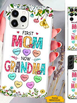 Flower First Mom Now Grandma Nana Mimi Gigi Auntie Personalized phone case SC2412418