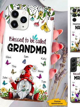 Flower Gnome Butterfly Mom Grandma Nana Mimi Gigi Auntie Personalized phone case SC2612425