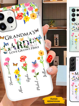 Flower Grandma's Garden Mom Nana Mimi Gigi Auntie Personalized phone case SC241242