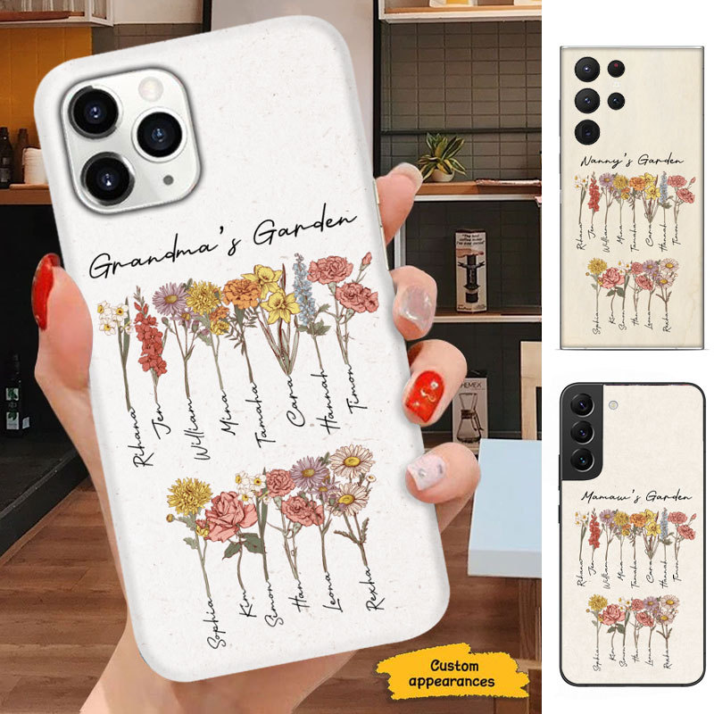 Flower Grandma's Garden Mom Nana Mimi Gigi Auntie Personalized phone case SC241245