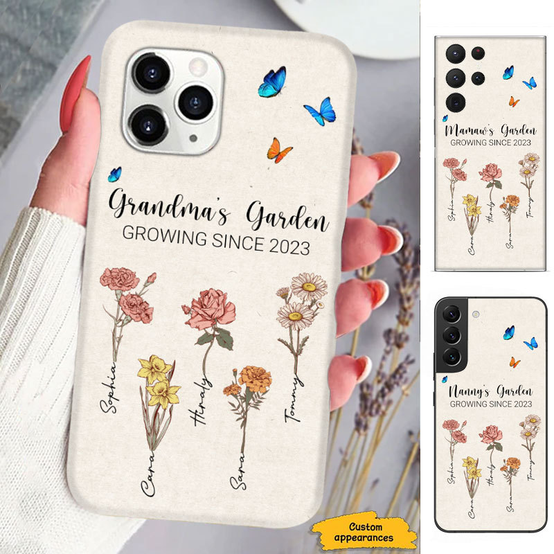 Flower Grandma's Garden Mom Nana Mimi Gigi Auntie Personalized phone case SC241246