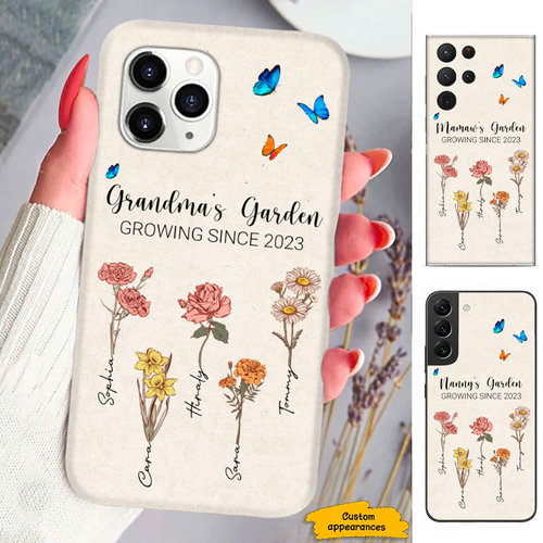 Flower Grandma's Garden Mom Nana Mimi Gigi Auntie Personalized phone case SC241246