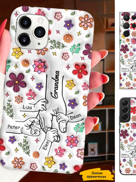 Flower Hands Grandma Nana Mimi Mom Auntie Personalized Phone Case SC2411019