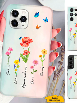 Flower Mom Grandma Nana Mimi Gigi Auntie Personalized phone case SC2412420