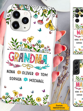 Flower Mom Grandma Nana Mimi Gigi Auntie Personalized phone case SC241244