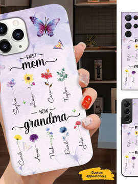 Flowers First Mom Now Grandma Nana Mimi Personalized Phone Case SC2410082