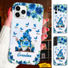 Gnome Blue Flowers Grandma Nana Mommy Auntie Personalized Phone Case SC29122312