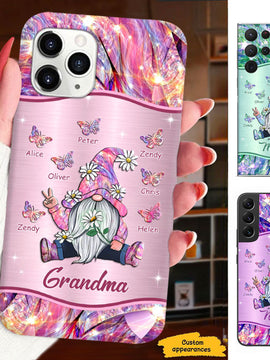 Gnome Butterfly Grandma Nana Mimi Mom Auntie Personalized Phone Case SC24101719