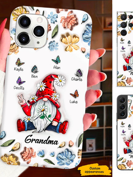 Gnome Butterfly Grandma Nana Mimi Mom Auntie Personalized Phone Case SC2410172