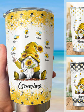 Gnome Honey Bee Grandma Nana Mommy Aunite Personalized Tumbler SC512423