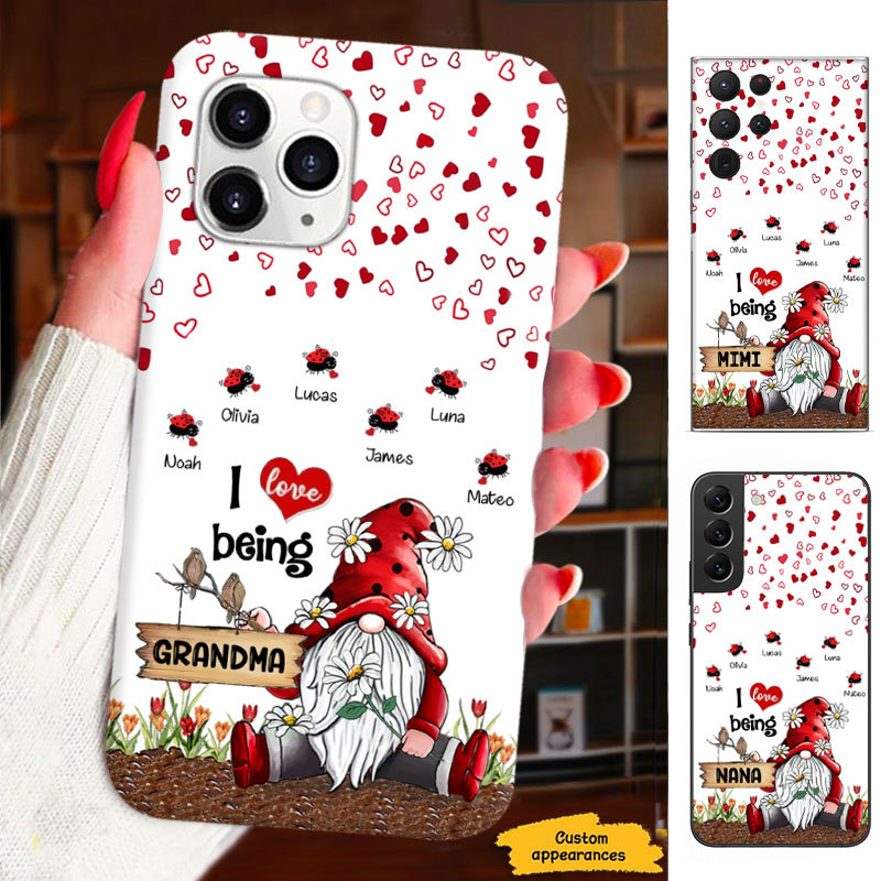 Gnome I love being Grandma Nana Mommy Auntie Personalized Phone Case SC2912231