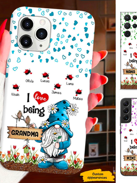 Gnome Lady Bug I Love Being Mom Grandma Nana Mimi Gigi Personalized Phone Case SC1612416