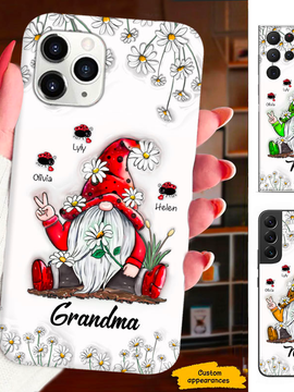 Gnome Ladybugs Grandma Nana Mimi Mom Auntie Personalized Phone Case SC2410176