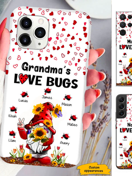 Gnome Mom Grandma Love Bugs Nana Mimi Gigi Auntie Personalized phone case SC2612429