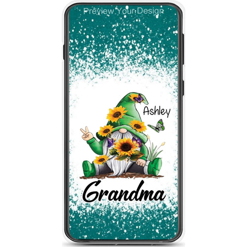 Sunflower Gnome Butterflies Grandma With Grankids Personalized Grandma Phone Case SC06050802