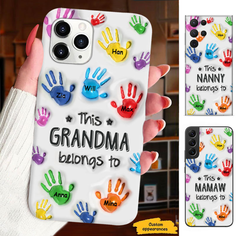 Handprints Grandma Nana Mimi Mom Auntie Personalized Phone Case SC24101715