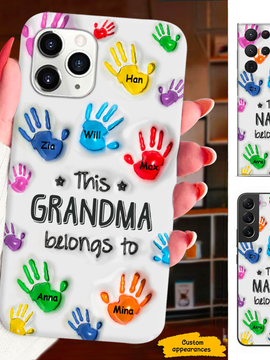 Handprints Grandma Nana Mimi Mom Auntie Personalized Phone Case SC24101715