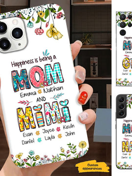 Happiness is being a Mom and Grandma Nana Mimi Gigi Personalized Phone Case SC1512426