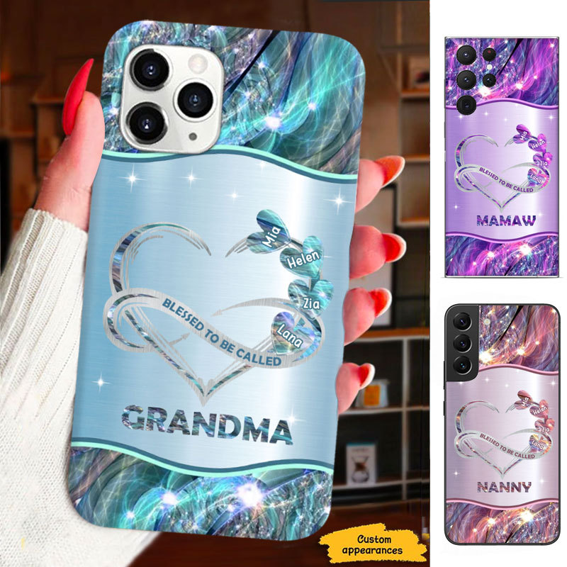 Heart Blessed to be called Grandma Mommy Auntie Personalized Phone Case SC2812235