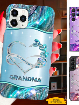 Heart Blessed to be called Grandma Mommy Auntie Personalized Phone Case SC2812235