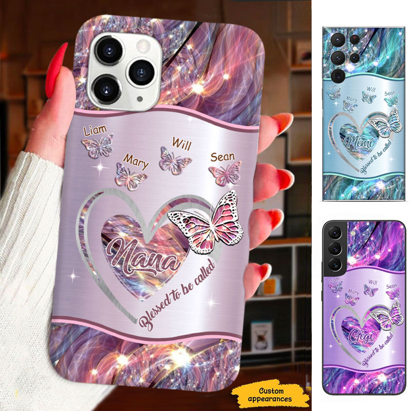 Heart Butterfly Grandma Nana Mommy Auntie Personalized Phone Case SC2912238