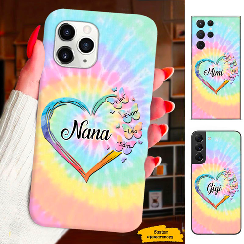 Heart Butterfly Mom Grandma Nana Mimi Gigi Auntie Personalized phone case SC2212455