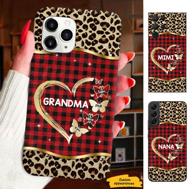 Heart Butterfly Mom Grandma Nana Mimi Gigi Auntie Personalized phone case SC2412453