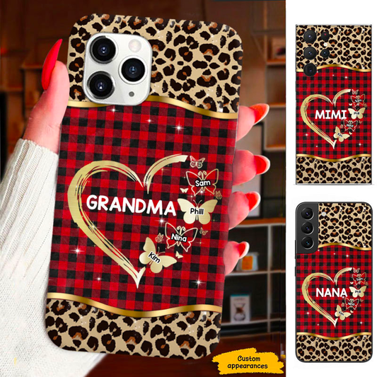 Heart Butterfly Mom Grandma Nana Mimi Gigi Auntie Personalized phone case SC2412453